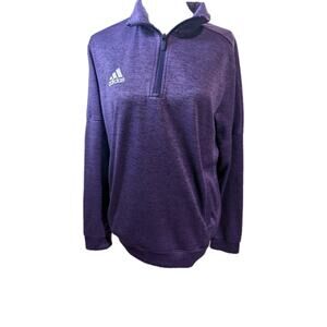 Adidas Women's Medium Climalite Purple 1/4 Zip Mock Neck Activewear Pullover EUC